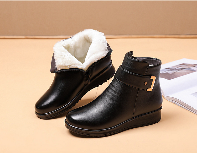 💟Genuine Leather Metal Buckle Velvet Boots🔥49% rabatt + köp 2 gratis frakt📦